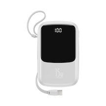 Baseus Q Pow Dijital Ekranlı Kablolu Powerbank Beyaz