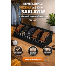 5 Bölmeli Kemer Çorap Takı Makyaj Organizeri Dolap Düzenleyici Siyah
