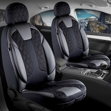 Daewoo Leganza Deri Detaylı Oto Koltuk Kılıfı Ön Arka Set Cyrus Siyah
