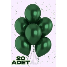 20 Adet Metalik Koyu Yeşil Parlak Balon Doğum Günü Kutlama Süs Ve Malzemesi Yılbaşı Balonu