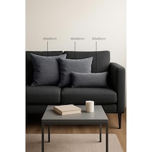 Fabric Design Kadife Serisi Kırlent, Yastık Kılıfı Gri, 40 X 40 Çok Renkli
