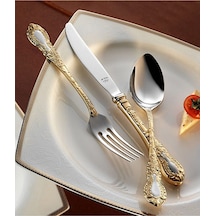 Aryıldız Çırağan Prestige Plus 89 Parça Kutulu Çatal Kaşık Bıçak Takımı Altın - Gümüş