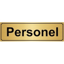 Personel Yönlendirme Levhası 7Cmx20Cm Altın Renk Metal