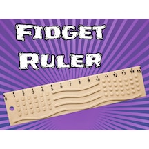 3d Baskı Dokunsal Fidget Cetveli - Kabartmalı Stres Ve Odaklanma Oyuncağı - Bej