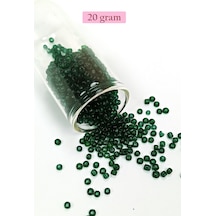Dökme Cam Kum Boncuk 8/0 3 Mm - 20 Gram - Şeffaf Koyu Yeşil - Bnc155