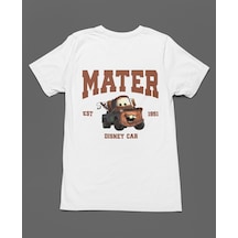 Bumeta Mater Arabalar Cars Şimşek Mcqeen Unisex Tişört T-shirt Beyaz