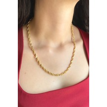 Kadın Kolye Kararmaz 14k Altın Renk Vip Seri İthal Burgu-italyan Zincir Kolye Altın