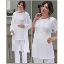 Nehir 2036 Hamile Lohusa 3Lü Pijama Sabahlık Takım (499085904)