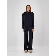 Xint Lacivert Pamuk Dokulu Oversize Sweat Pantolon 470452
