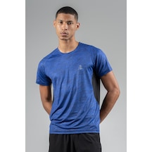 Maraton Regular Erkek Bisiklet Yaka Saks T-shirt Saks Mavi