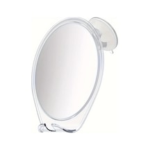 Boatshop1 Buhar Yapmayan Beyaz Duş Aynası Emme Başlıklı Döner Saç Tıraş Aparatlı Kompakt Banyo Aksesuarı White Ahşap