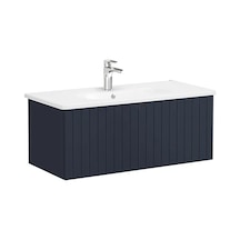 VitrA Root Groove Tek Çekmeceli Lavabo Dolabı 100 Cm Mat Lacivert Yuvarlak Lavabo Dahil 69399 Diğer