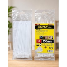 Şahin Tools 3,6 X 150 Mm Beyaz Cırt Kelepçe Kablo Bağı 100 Adet Nylon Genel