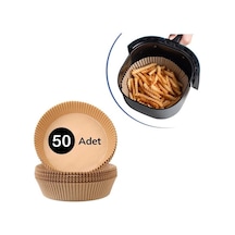 50 Adet Air Fryer Pişirme Kağıdı Tek Kullanımlık Hava Fritöz Yağ Geçirmez Yapışmaz Tabak Model 5615