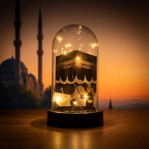 Özel Işıklı Kabe Fanus Çocuklu