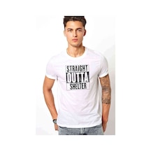 Pubg Straıght Outta Shelter Baskılı Beyaz Erkek Tshirt