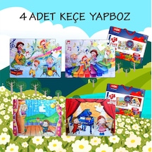 4 Set 96 Parça Tox Müzik Ve Sahne 5+ Keçe Yapboz 5 Yaş Puzzle