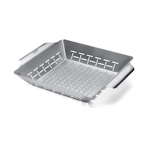 Deluxe Izgara Sepeti, Paslanmaz Çelik, Büyük 30 X 35 Cm