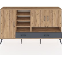 Arges Konsol 8 Raflı 2 Çekmeceli 3 Kapaklı 176x30x99 Çam-çam/antrasit Atlas Çam/antrasıt - Atlas Çam