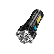 Soulader Şarj Edilebilir 4 Çekirdekli Süper Parlak Led El Feneri, Uzun Menzilli Spot Ve Cob Işık, Açık Hava Etkinlikleri, Balıkçılık, Kampçılık Ve Gece Yürüyüşleri İçin Dayanıklı Ve Güçlü Işık Kaynağı Çok Renkli