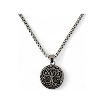 Yaşam Ağacı Çelik Kolye Silver