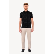 Erkek Siyah Gri T-shirt Polo Yaka Siyah - Gri