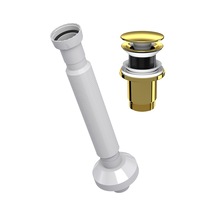 Suera Magic Pipe Körüklü Gider Borusu + Felix Pop-up Set Paslanmaz Altın - Taşma Deliksiz