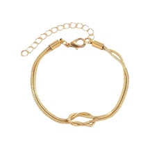 Samdoo 14k Altın Kaplama Aşk Düğümü Bilezikler Çiftler İçin Simgeleyici Bağlantı Zincir Kolye Gold