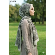 Moonscarfs Moonscarf Bambu Kraş Pamuk Şal Yeşil 203-124 Çok Renkli