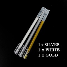 Karışık Renk 3 Adet Büyük Kapasiteli 0.6mm Fosforlu Kroki İşaretleyiciler Beyaz Boya Jel Kalem Resim Kalemi Manga Boyama Ince Astar Kalem