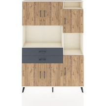 Arges Dolap 9 Raflı 2 Çekmeceli 6 Kapaklı 132x30x195 Aytaşı-çam/antrasit Atlas Çam/antrasıt