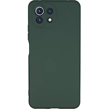 Newface Xiaomi Mi 11 Lite Kılıf Nano İçi Kadife Silikon - Koyu Yeşil