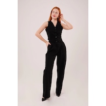 Zenna Tarz Premium Model Oturtmalı Siyah Pantolon