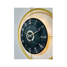 Pey Aksesuar Metal Camlı Duvar Saati 60x80 Cm Büyük Boy Işıklı Gerçek Cam Gold-füme-siyah-gümüş M61-gold-füme-siyah-gümüş