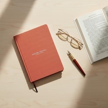 Okuma Günlüğü A5 Sert Kapa Klı Reading Journal, 100 Kitap İncelemesi, Günlük Okuma Takibi Kiremit Açık Gri