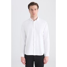 Twn Slim Fit Beyaz Armürlü Gömlek 5ef02gl11288m Çok Renkli