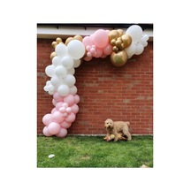 Krom Gold Makaron Pembe Ve Beyaz Balon Zinciri 100 Adet A