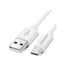 Concord C-321 2.1a 100cm Micro Usb Data Ve Şarj Kablosu - Beyaz