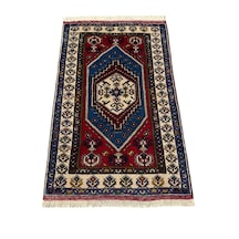 El Dokuma Sıfır Yahyalı Halısı 94x150 Lacivert %100 Yün Halı