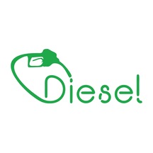 Diesel Araba Sticker 17x17 Cm Yeşil