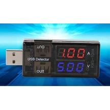 Usb Akım Ölçer Çift Usb Çıkışlı Voltmetre Ampermetre Ölçüm Aleti