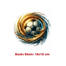 Futbol Topu Temalı Ütü İle Yapışan Tekstil Kumaş Tişört Dtf Baskı 3575