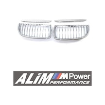 Bmw 3 Series E90 2005 2008 Full Chrome Eyebrow Ön Böbrek Panjur Seti Grille