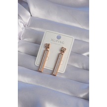 Xuping Rose Renk Zirkon Taşlı Su Yolu Küpe Gold