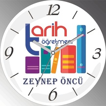 Kişiye Özel Tarih Öğretmeni Çap 30cm Sessiz Akar Bombeli Gerçek Cam Duvar Saati Siyah
