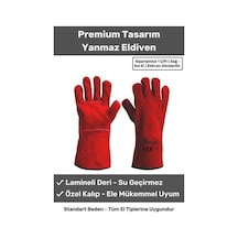 Premium Seri Isıya Dayanıklı Kaynak Yangın Su Geçirmez Çok Amaçlı Yanmaz Deri Eldiven