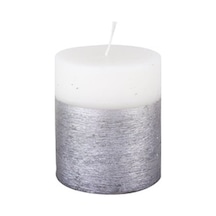 Missi 7X8 Gümüş Taramalı Mum