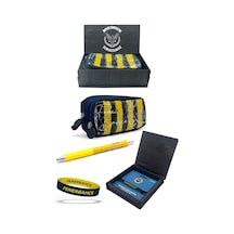 Fenerbahçe Kalemlik & Kalem & Bileklik Set Ahşap Kutulu