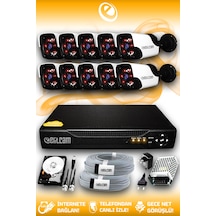 Elitcam 10 Kameralı Panda 10 Dış Kamera Set 320 GB HDD Full HD Gece Görüşlü Güvenlik Kamerası Sistemi