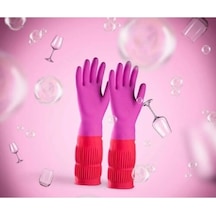 9000994136496drvs - Uzun Konç Bulaşık Eldiveni M Beden Çok Renkli